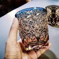Hand-Cut Glass Tumbler | Luxury Two-Color Crystal Cup | Handcrafted Artwork